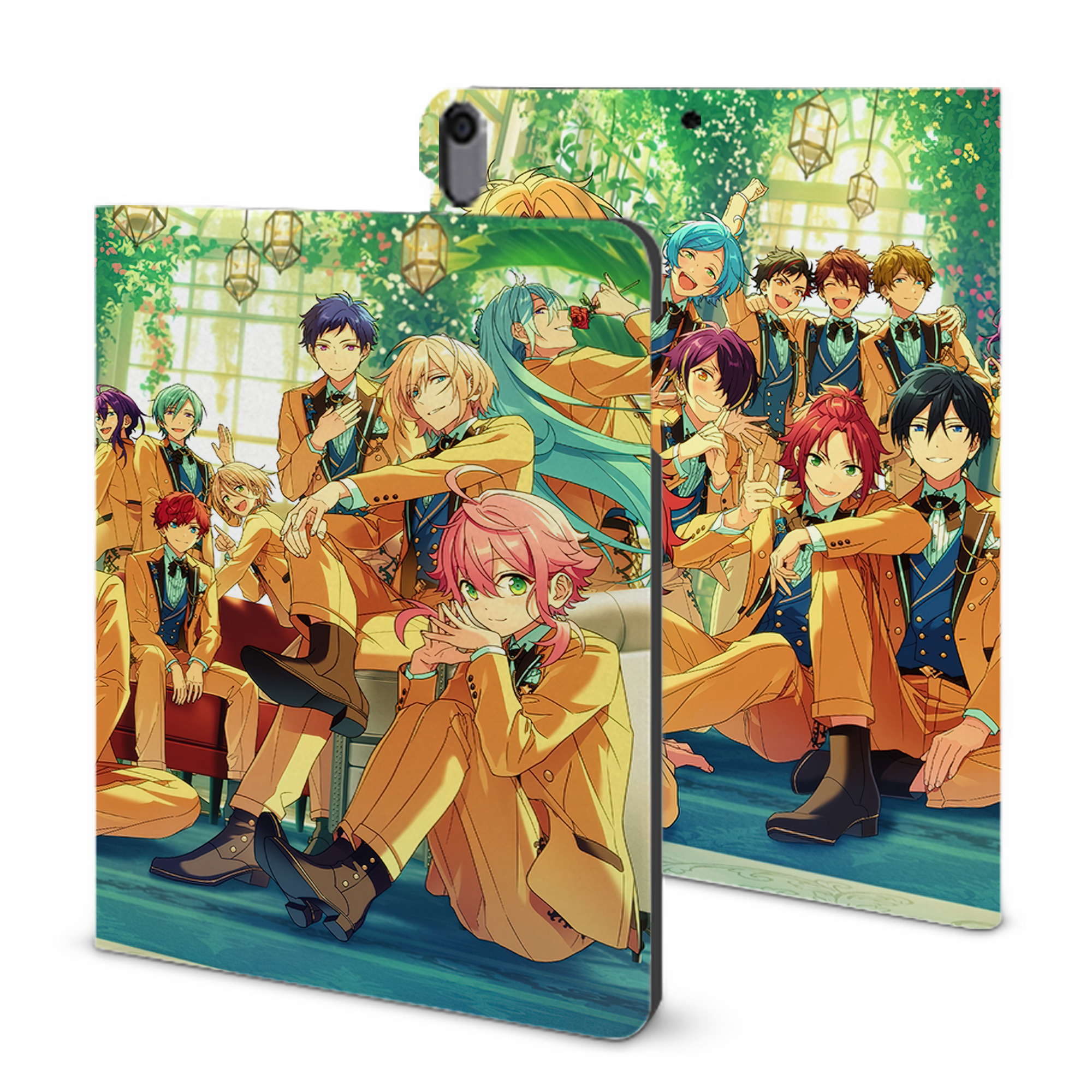 （画像用） あんさんぶるスターズ! Ensemble Stars IPad ケース ブック型 PUレザー TPU 耐衝撃 軽量 薄型 ペン収納なし 全面保護 IPad 各モデル対応